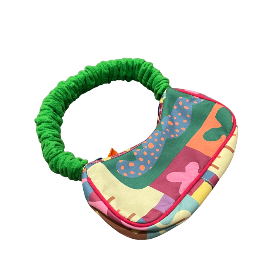 ​Upcycle Scrunchie Hand Bag (Green) - Smitten By Pattern