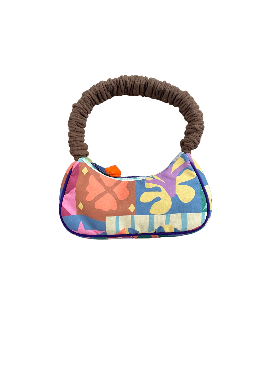 ​Upcycle Scrunchie Hand Bag (Brown) - Smitten By Pattern