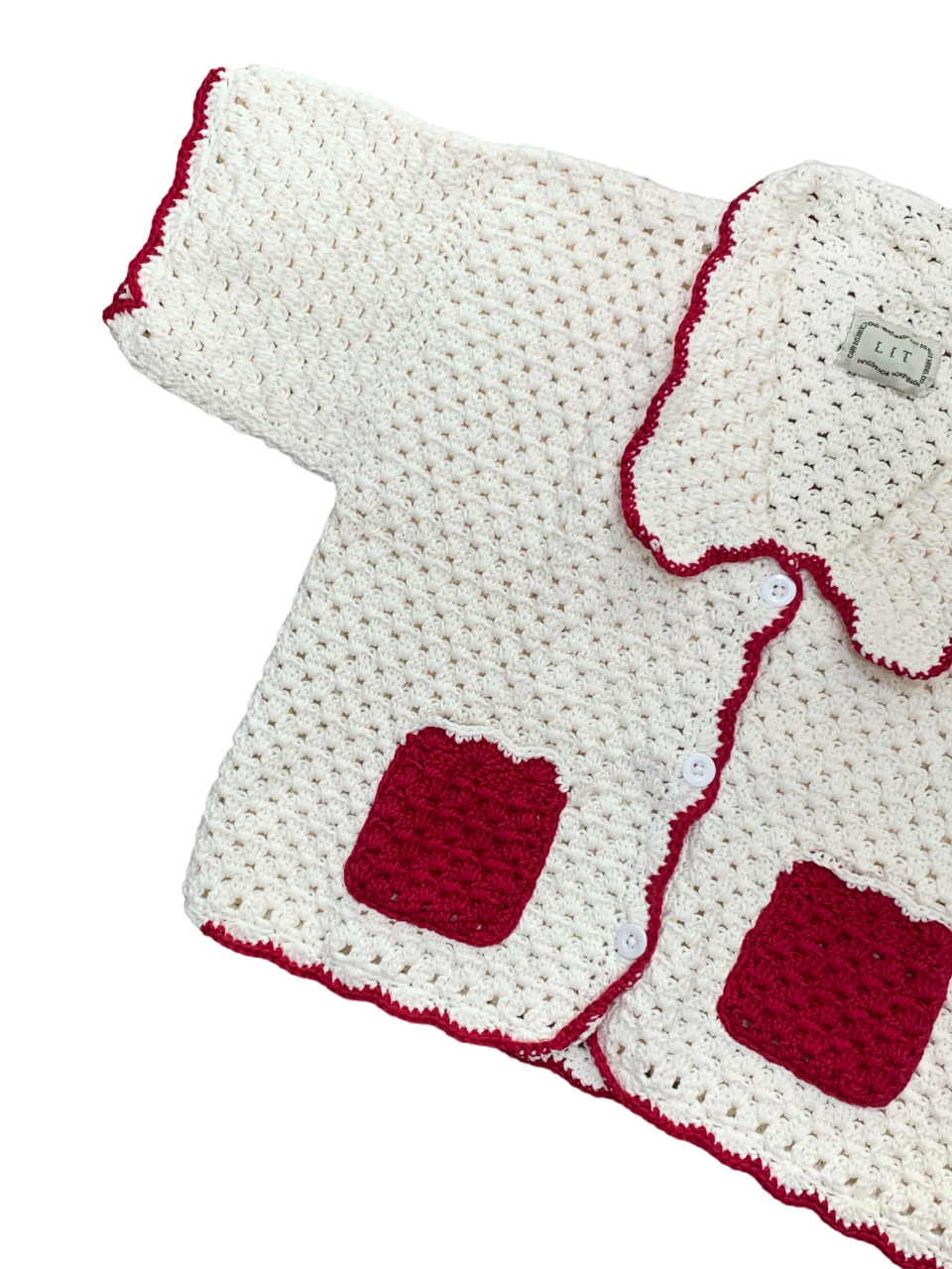 ​Zoe Crochet Cropped Shirt Pink - LIT