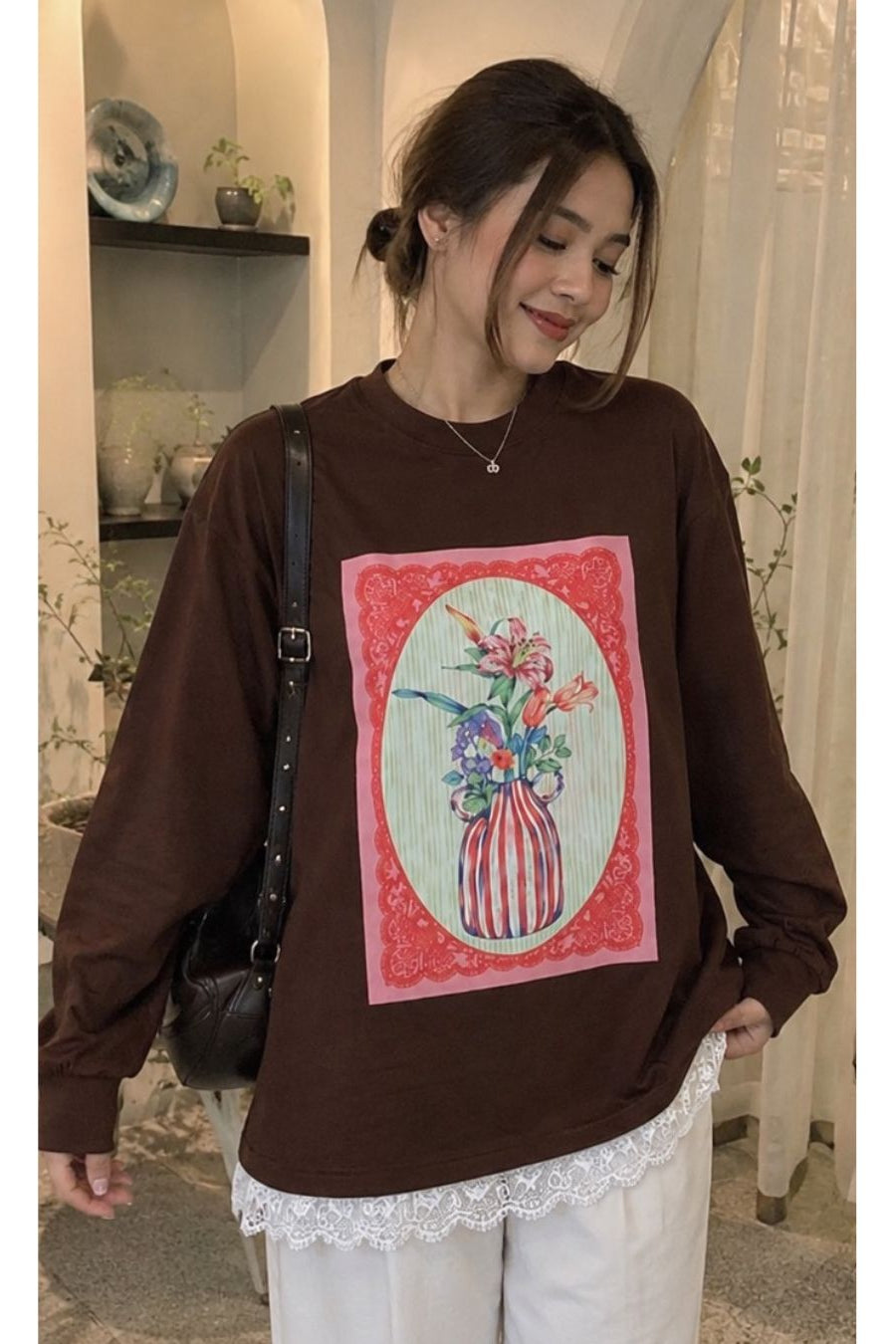 Bloom Long Tee Brown - Tuff Puff