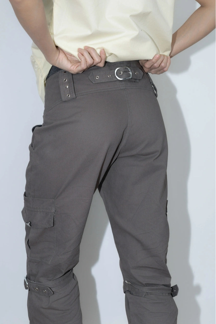 Strap Capri Pants Grey - Catha