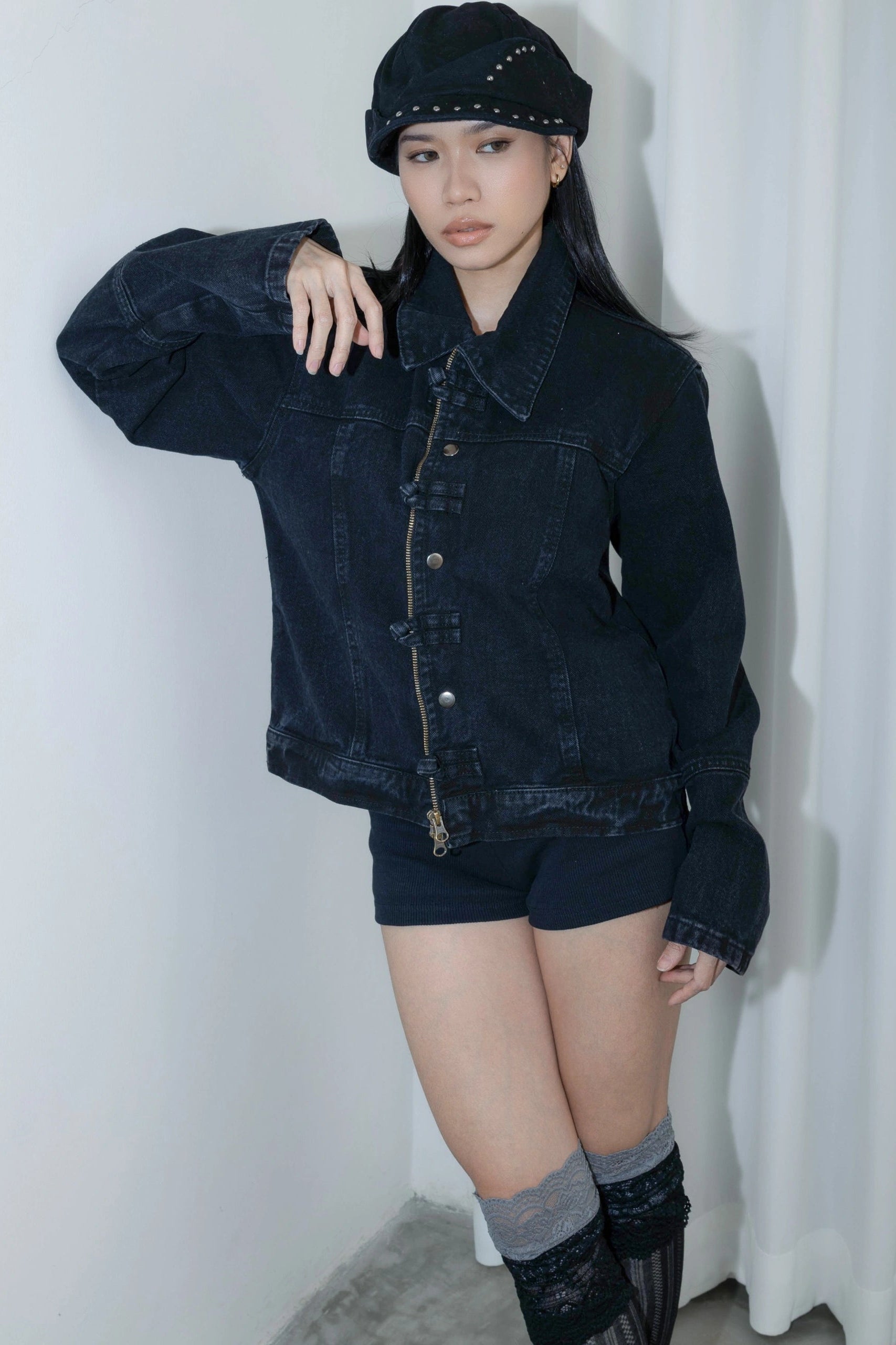 Cheongsam Line Up Multiway Jacket Midnight Black - Catha
