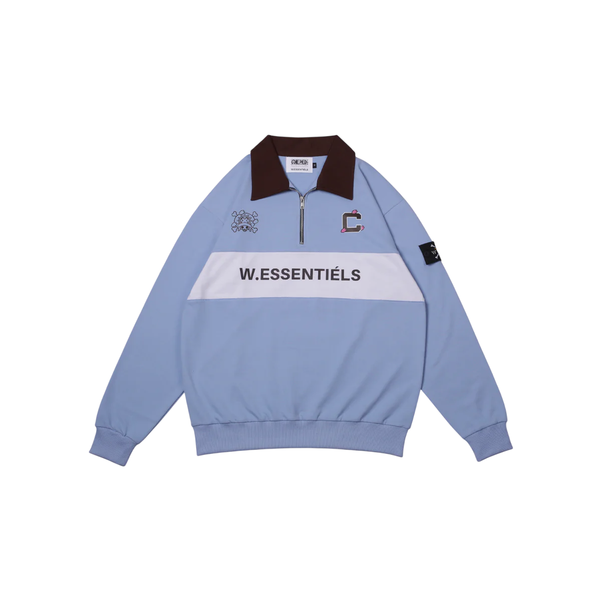 HGL Bambini - W.ESS x One Piece Kids Tony Chopper Half Zip Jacket Blue -  W.Essentiels Primavera