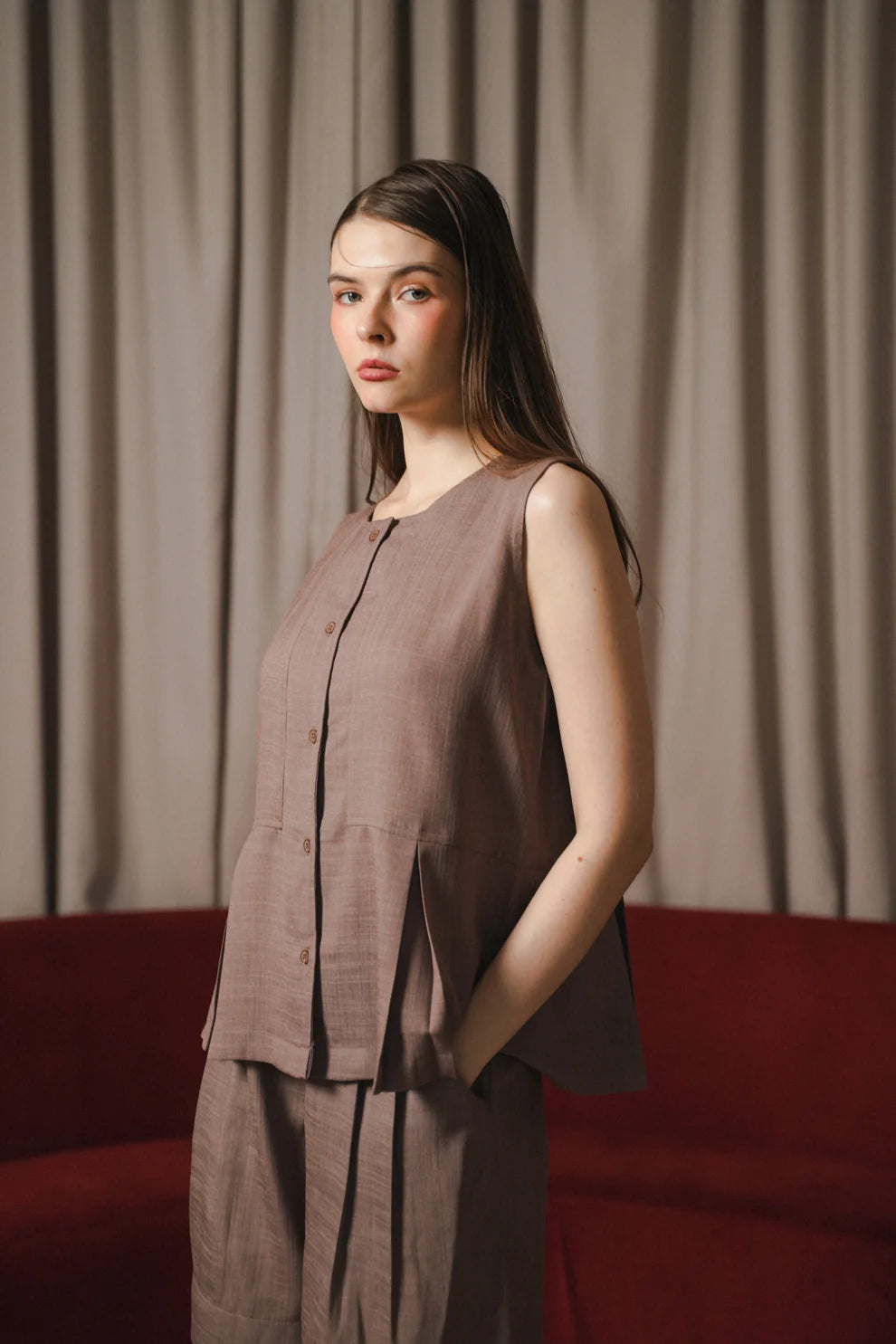 Faye Sleeveless Toffe Nut - Maven