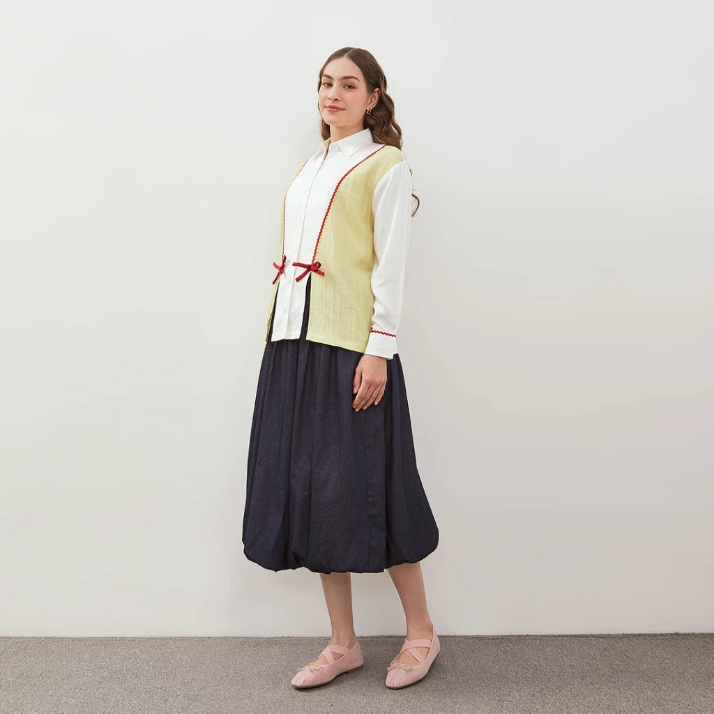 Macy Lime Shirt Longsleeve White - Curato Market