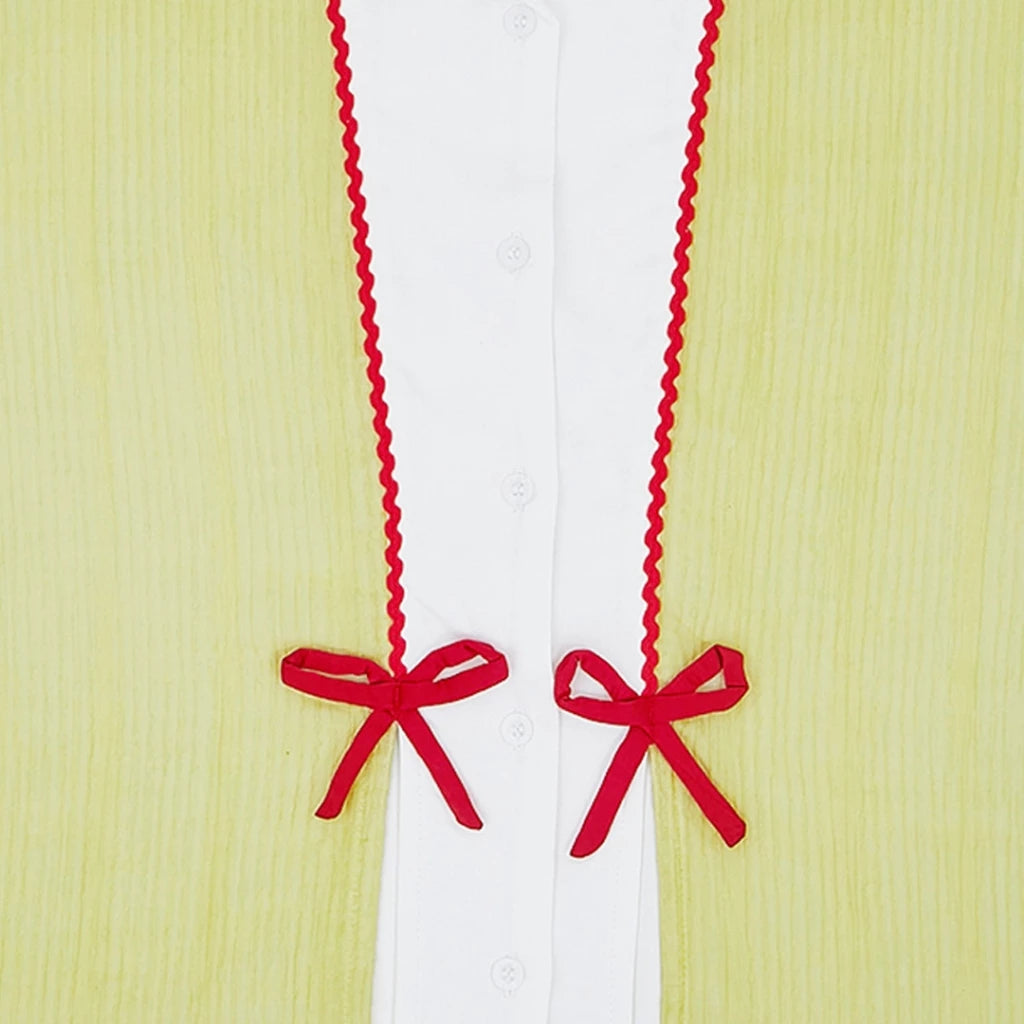 Macy Lime Shirt Longsleeve White - Curato Market