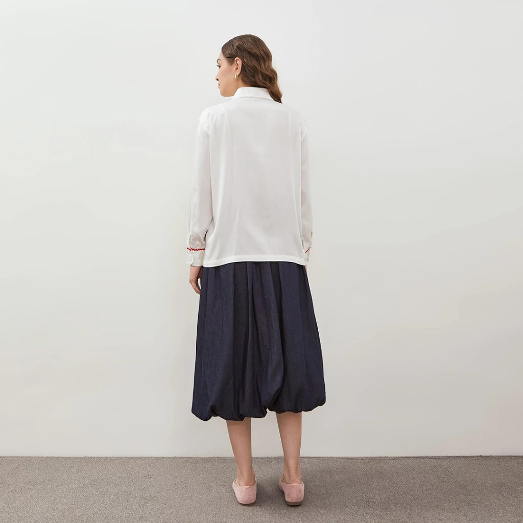 Macy Lime Shirt Longsleeve White - Curato Market