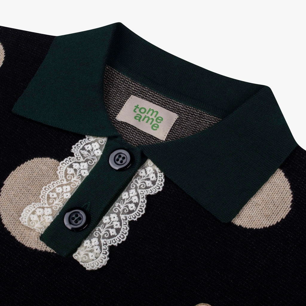 Migi Rugby Shirt Polkadot Black - Tome Ame