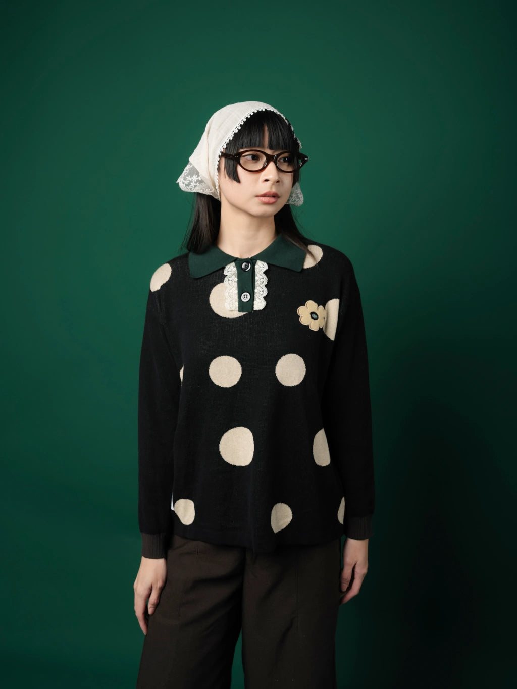 Migi Rugby Shirt Polkadot Black - Tome Ame
