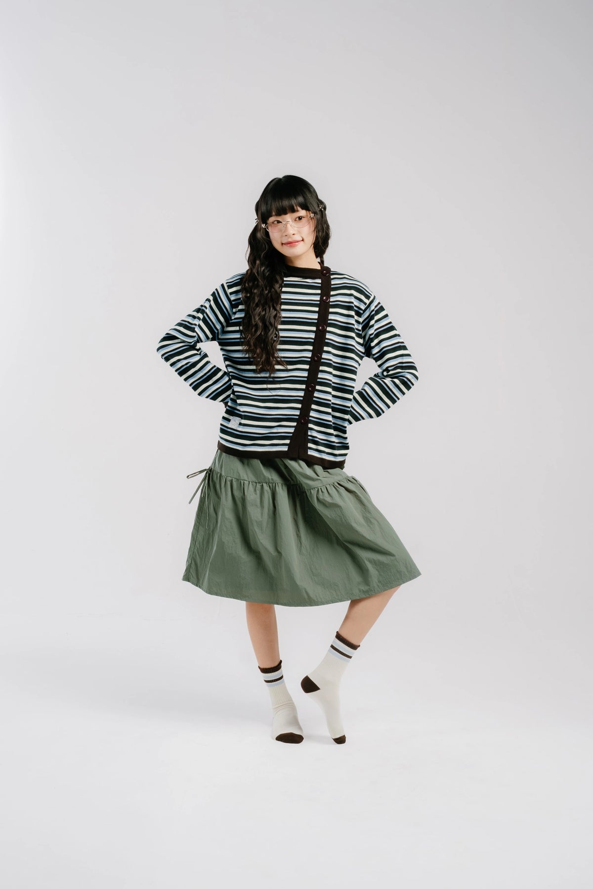 Mirai Stripe Knitwear Cardigan - Tome Ame