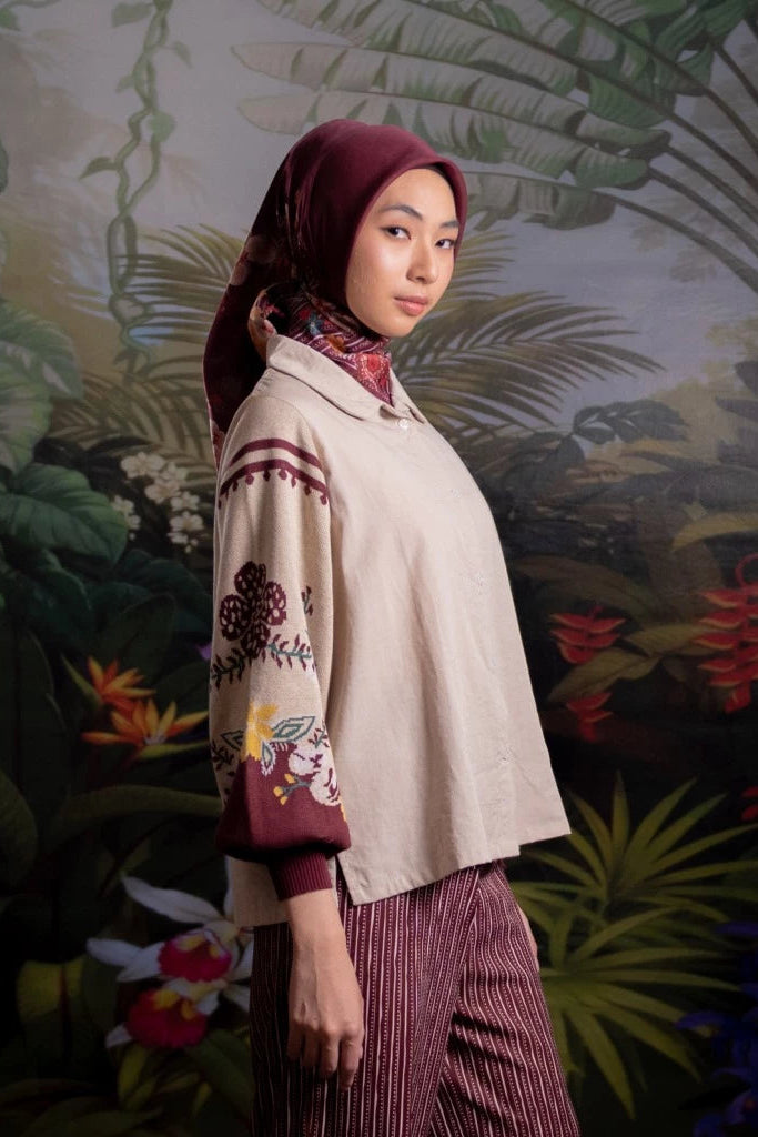 Nonaetal Celosia Whisper Knit Top Longsleeve Ecru - Nona