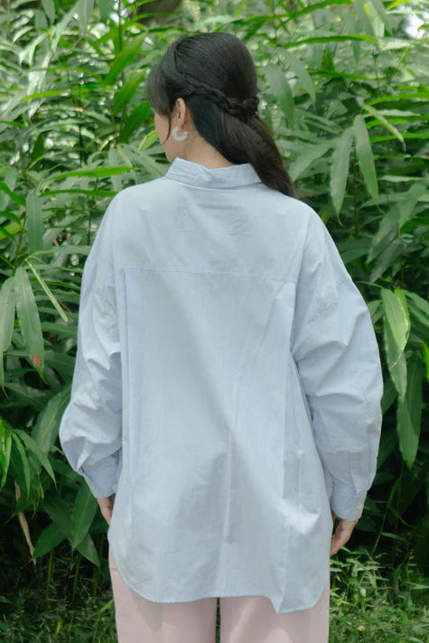 Nonaetal Cyrus Arwana Shirt Longsleeve Soft Blue - Nona