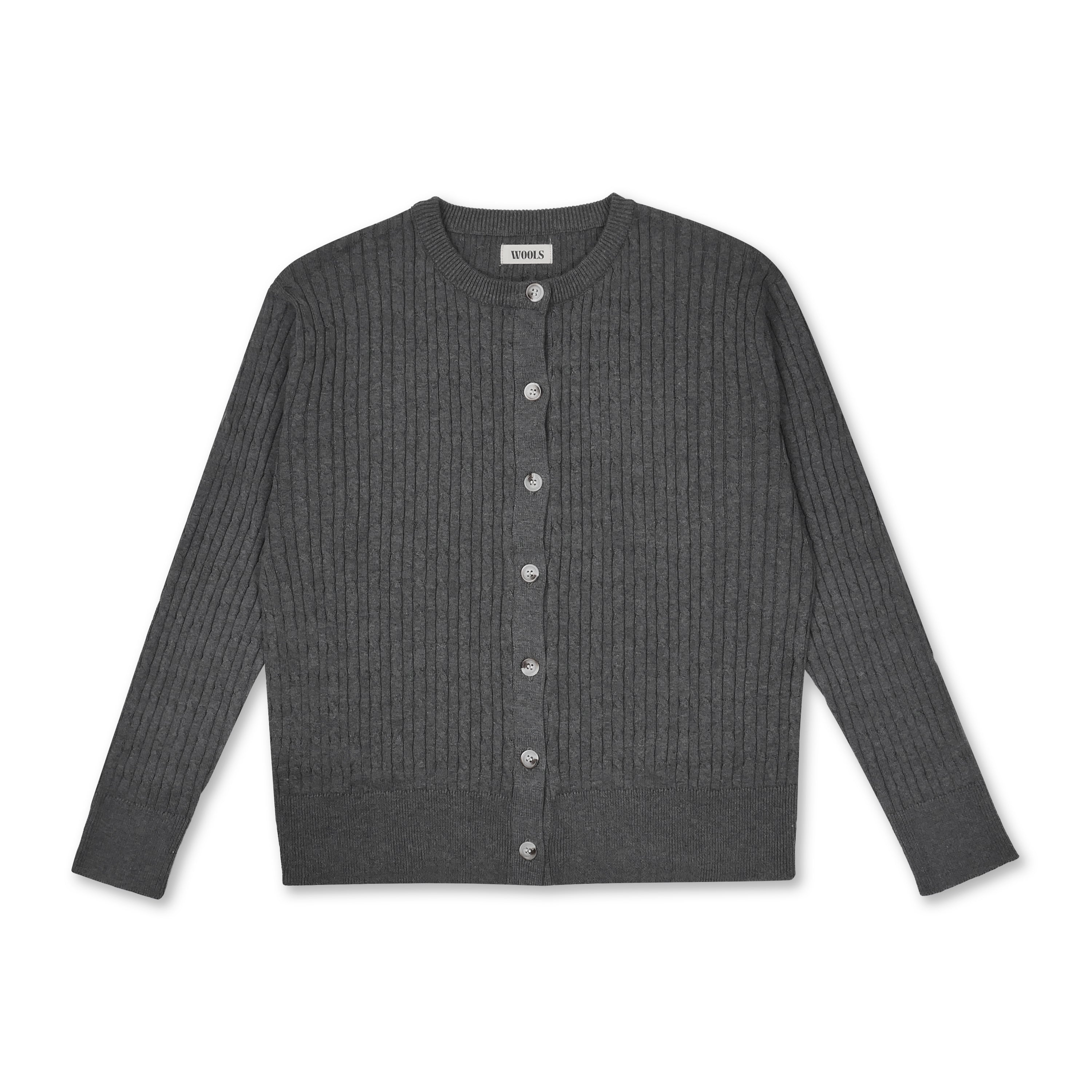 Cable Knit Cardigan Gray - Wools