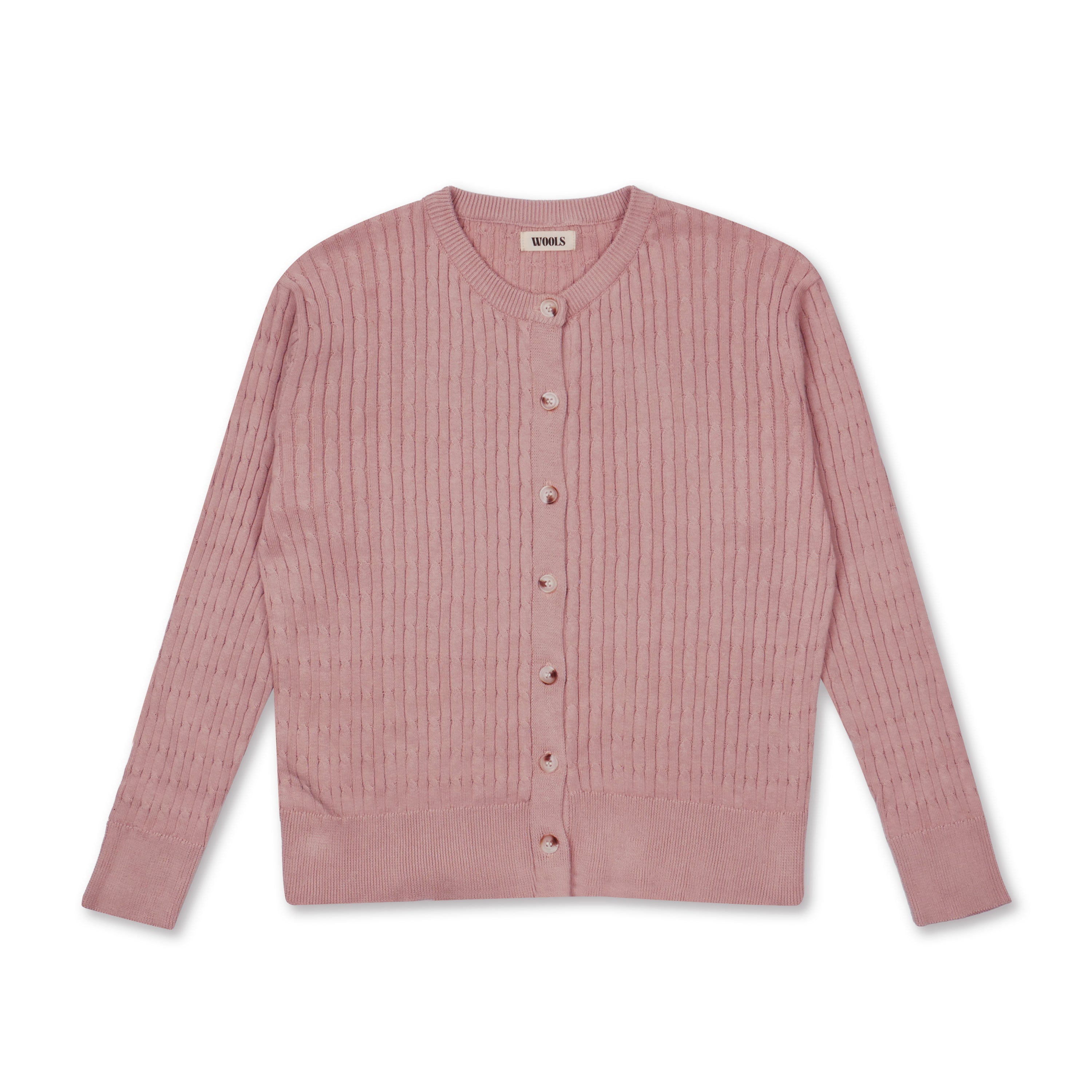 Cable Knit Cardigan Baby Pink - Wools