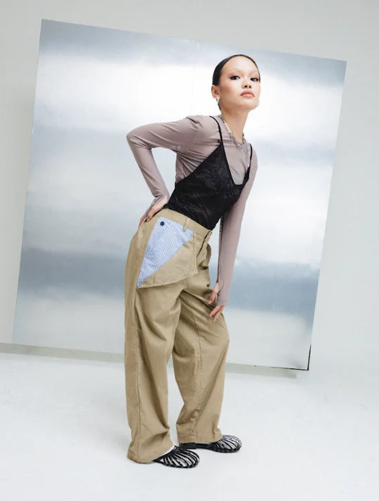 Panel Utility Pants Brown - Wad Studio