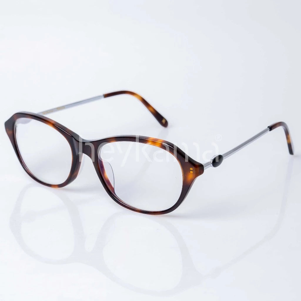Square eyeglasses with leopard frame color by Heykama on a white background