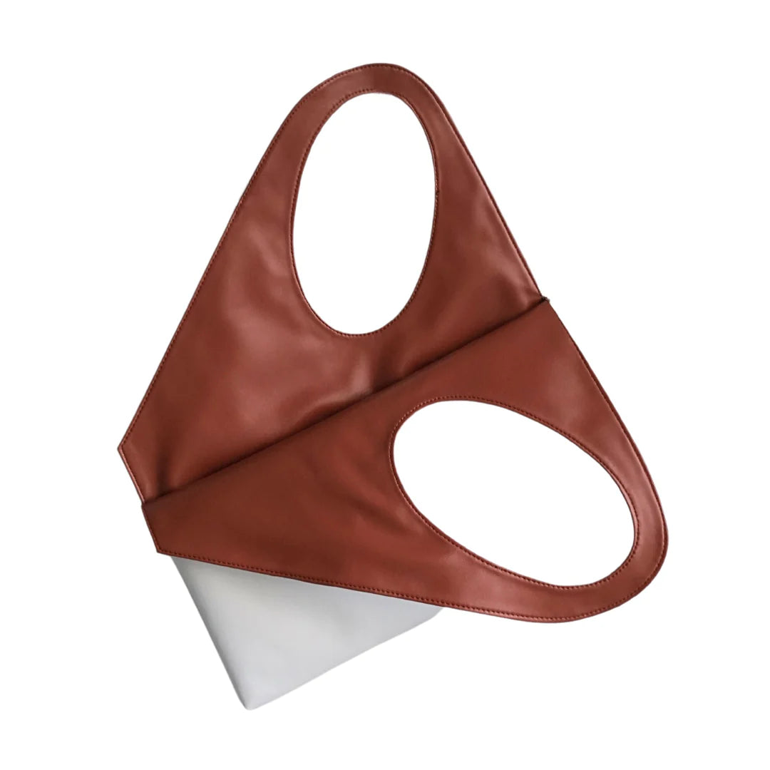 Rectangle Shoulder Bag & Clutch In White Tan - Shop At Slow