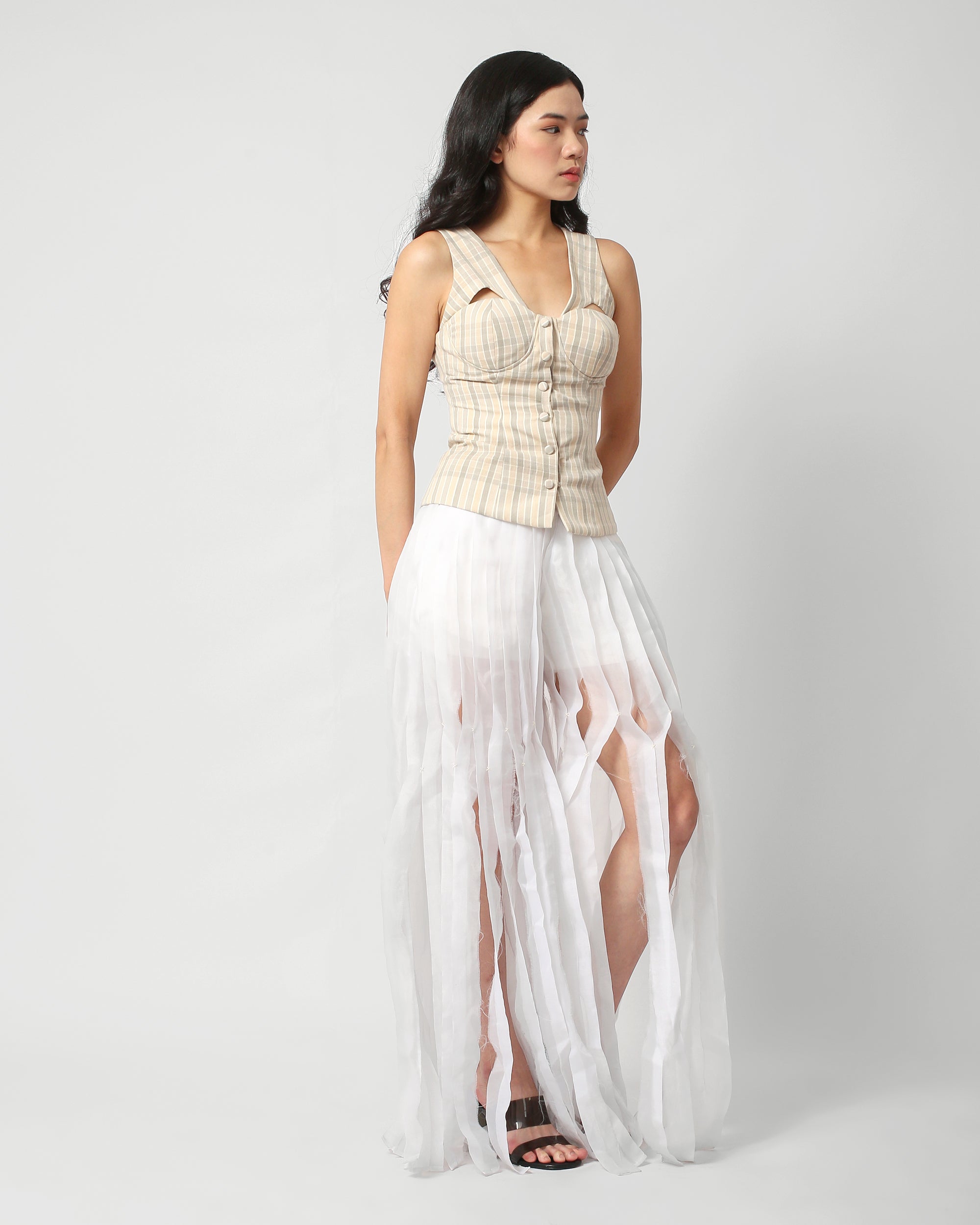 Heine Fringed Pants Broken White - Soe Jakarta