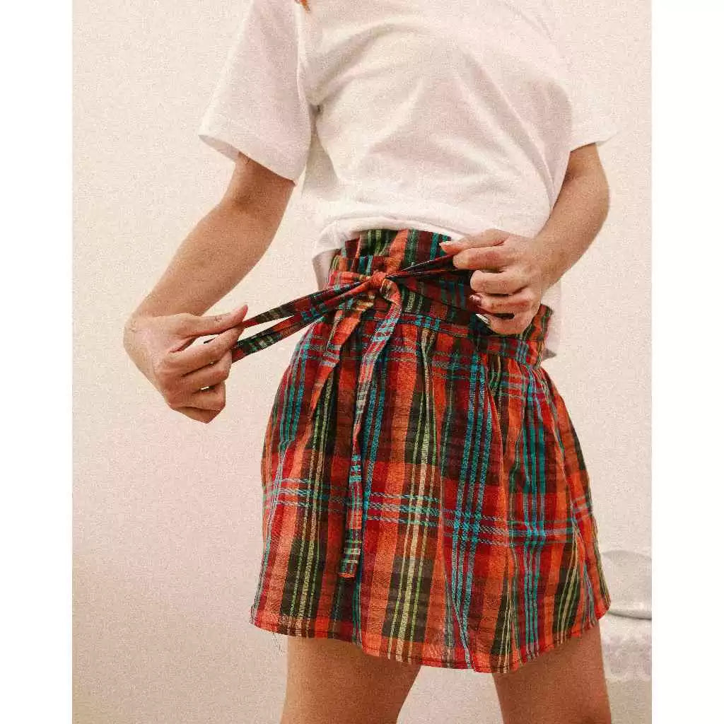 Scotland Wrap Skirt Multicolor - Ryuryu