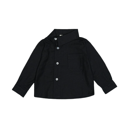 ​Kanazawa Asymetrical Shirt Black - KREM
