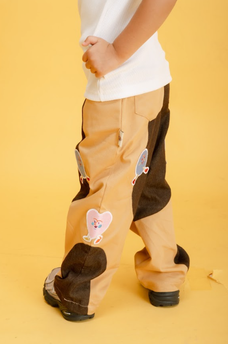 HGL Bambini - Two Toned Straight Leg Pants Camel - Anak Ketjil