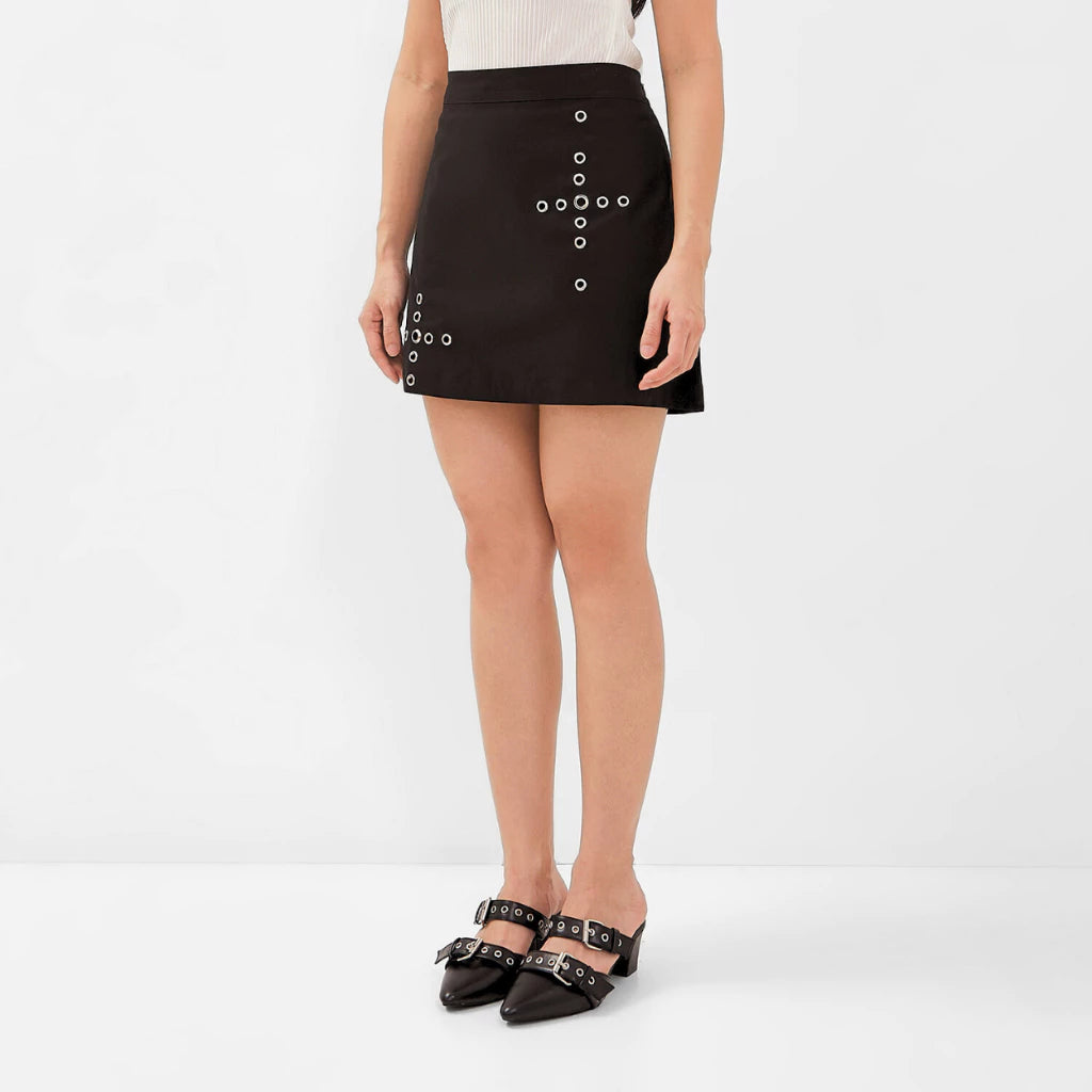 Shayla Eyelet Mini Skirt - Isoos Studios