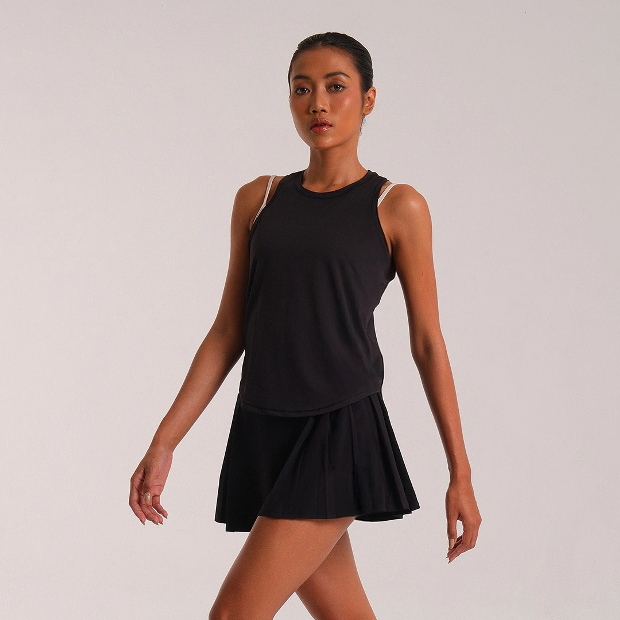 Sleeveless Side Tie Black - Heiji Active