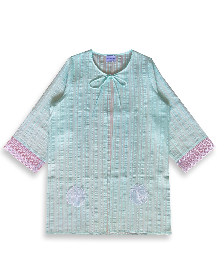 Calluna Outer In Teal Stripe - Numana