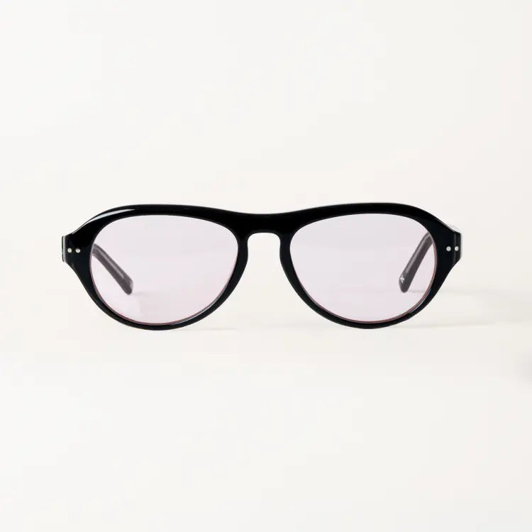 Black full-rim sunglasses by Heykama with light tinted lenses, shown against a plain white background.
