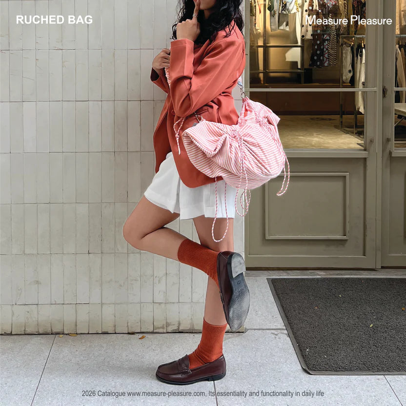 Ruched Bag 702 Salmon Stripes - Measure Pleasure