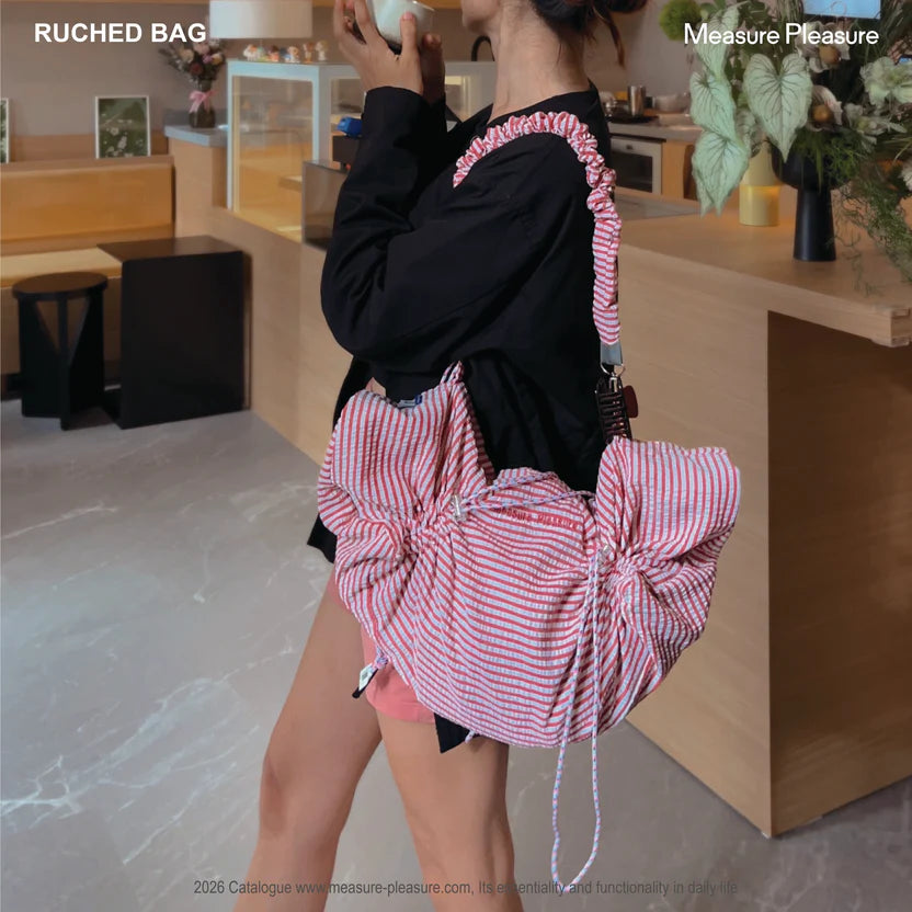 Ruched Bag 701 Cherry Stripes - Measure Pleasure