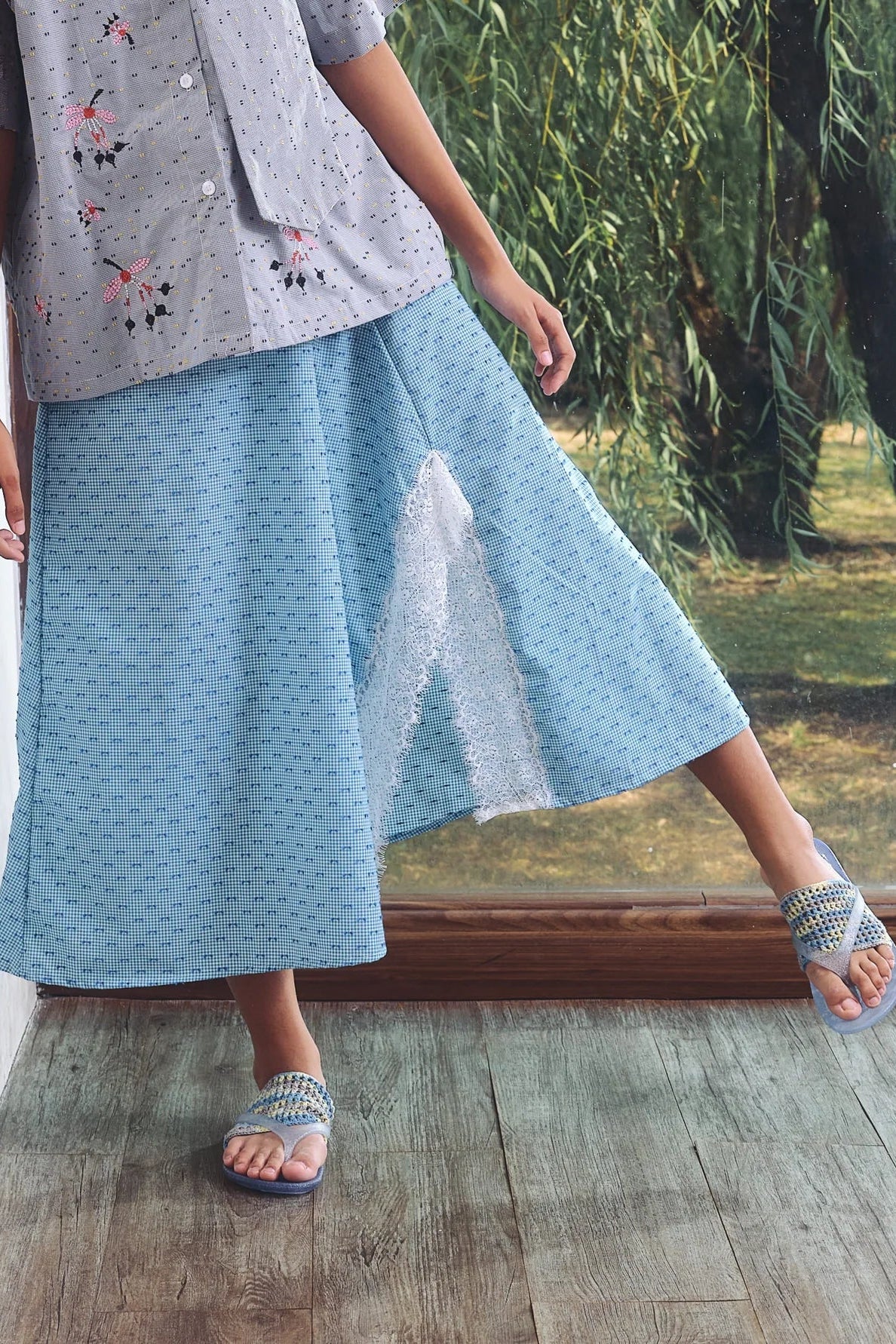 Firenza Midi Skirt Blue - Toko Didiyo