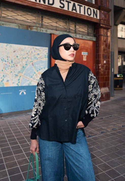 Nonaetal Osaka Heritage Top Knit Sleeve Black - Nona