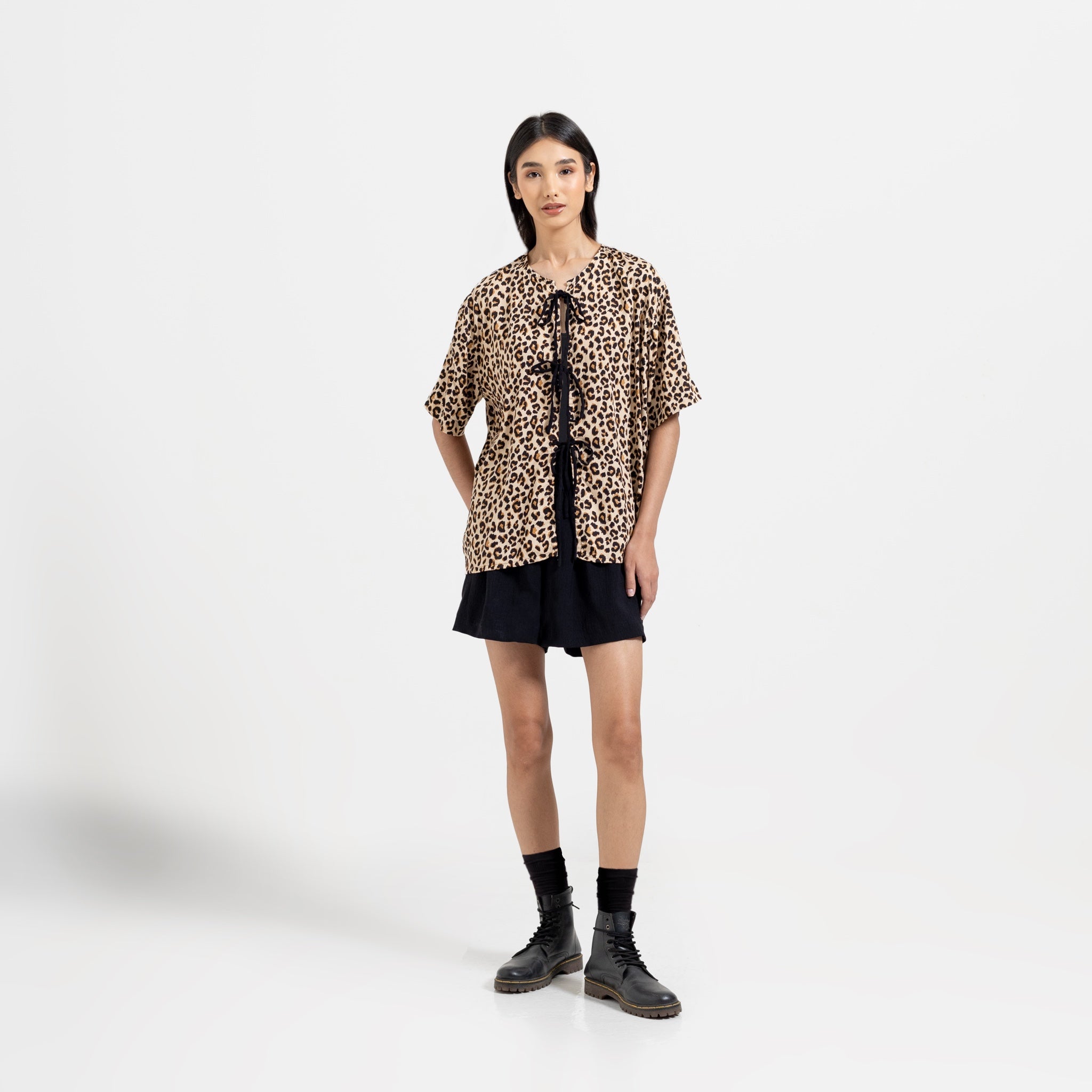 Leopard Shirt Cream - Saya Saya