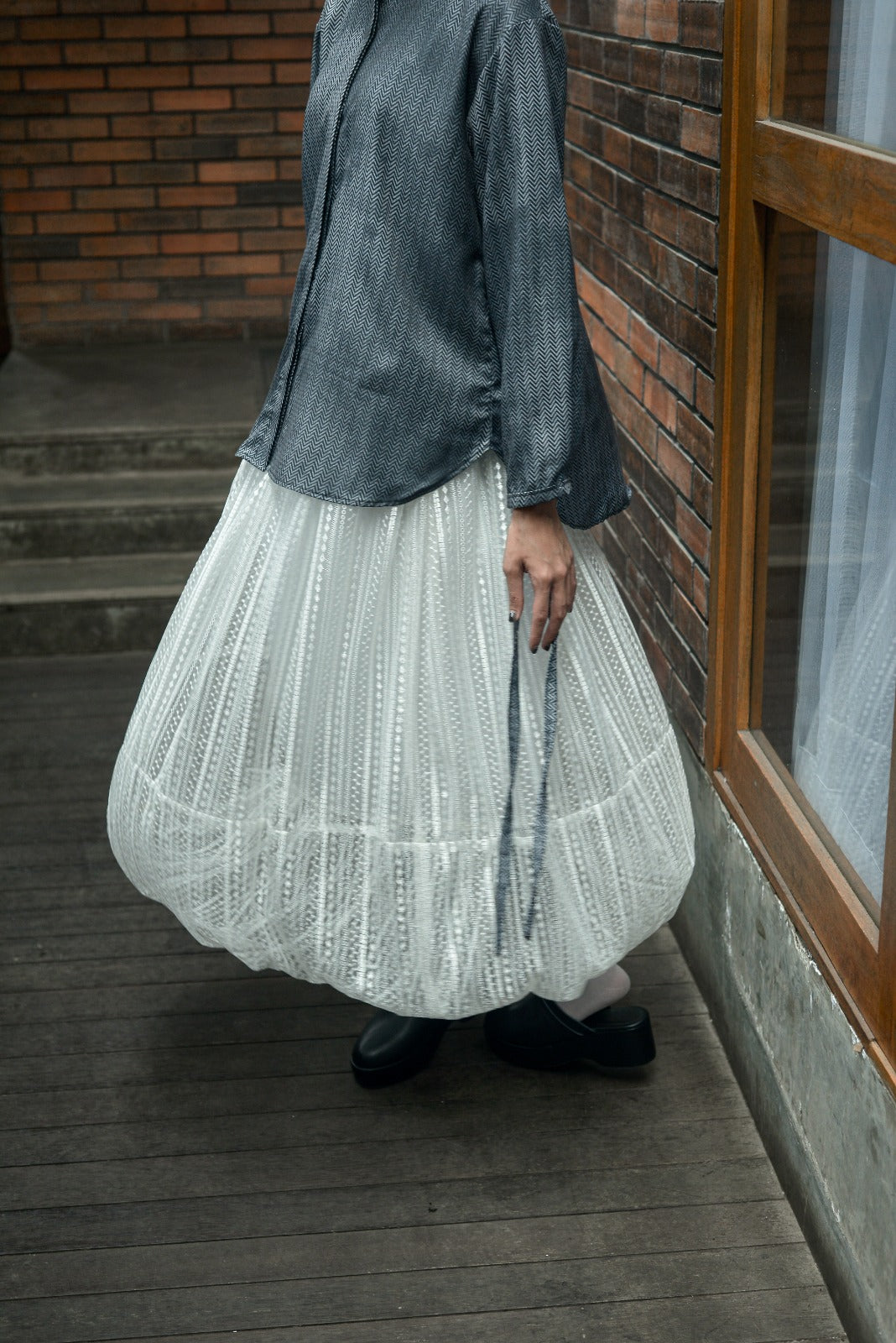 ​Bubble Skirt White PJ85 - Maima