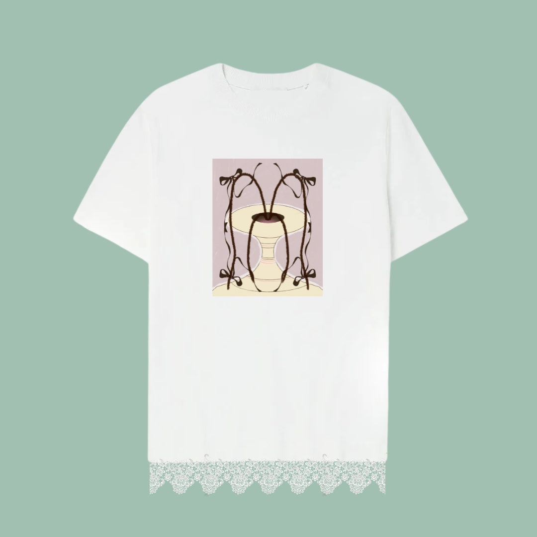 R'S Jar Lace Tshirt White - Tuff Puff