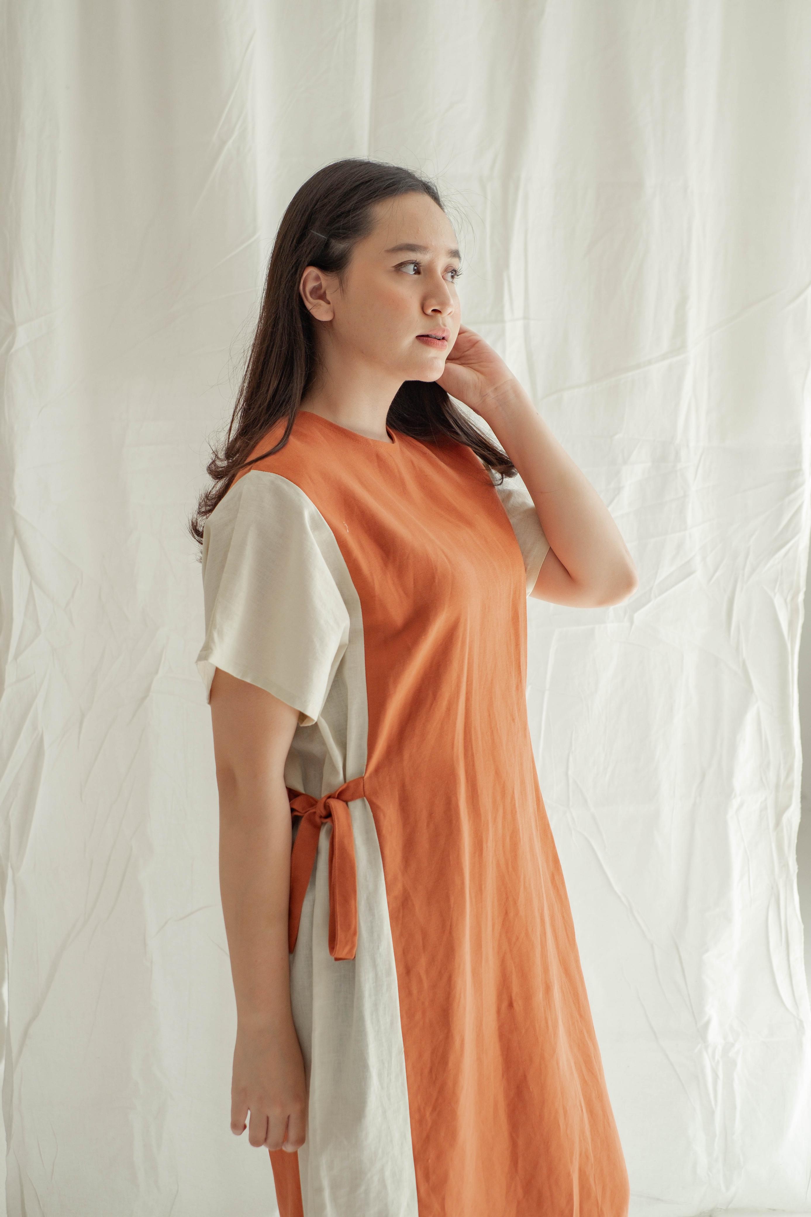 Two Tones Dress - Labuan Linen Wear