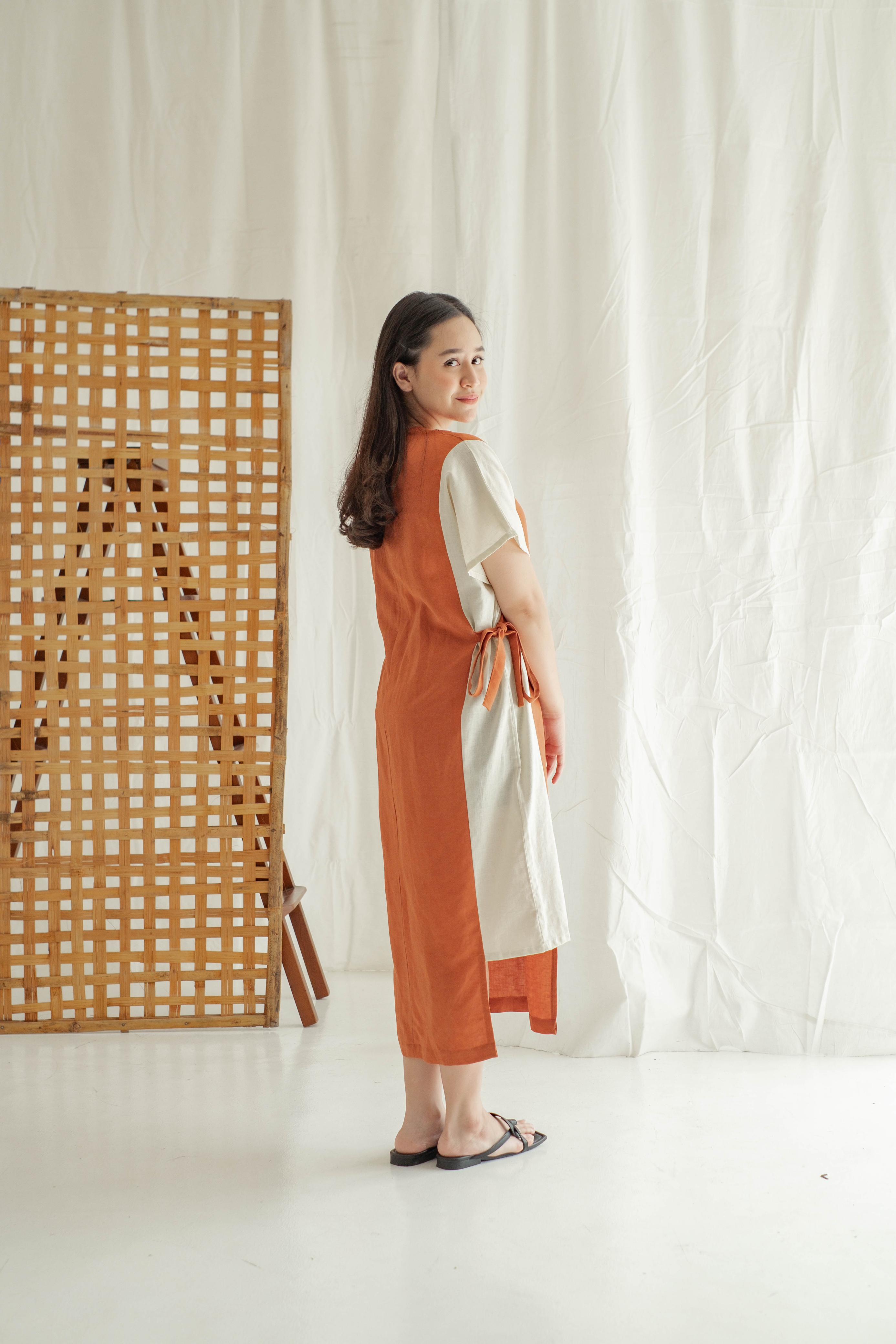 Two Tones Dress - Labuan Linen Wear