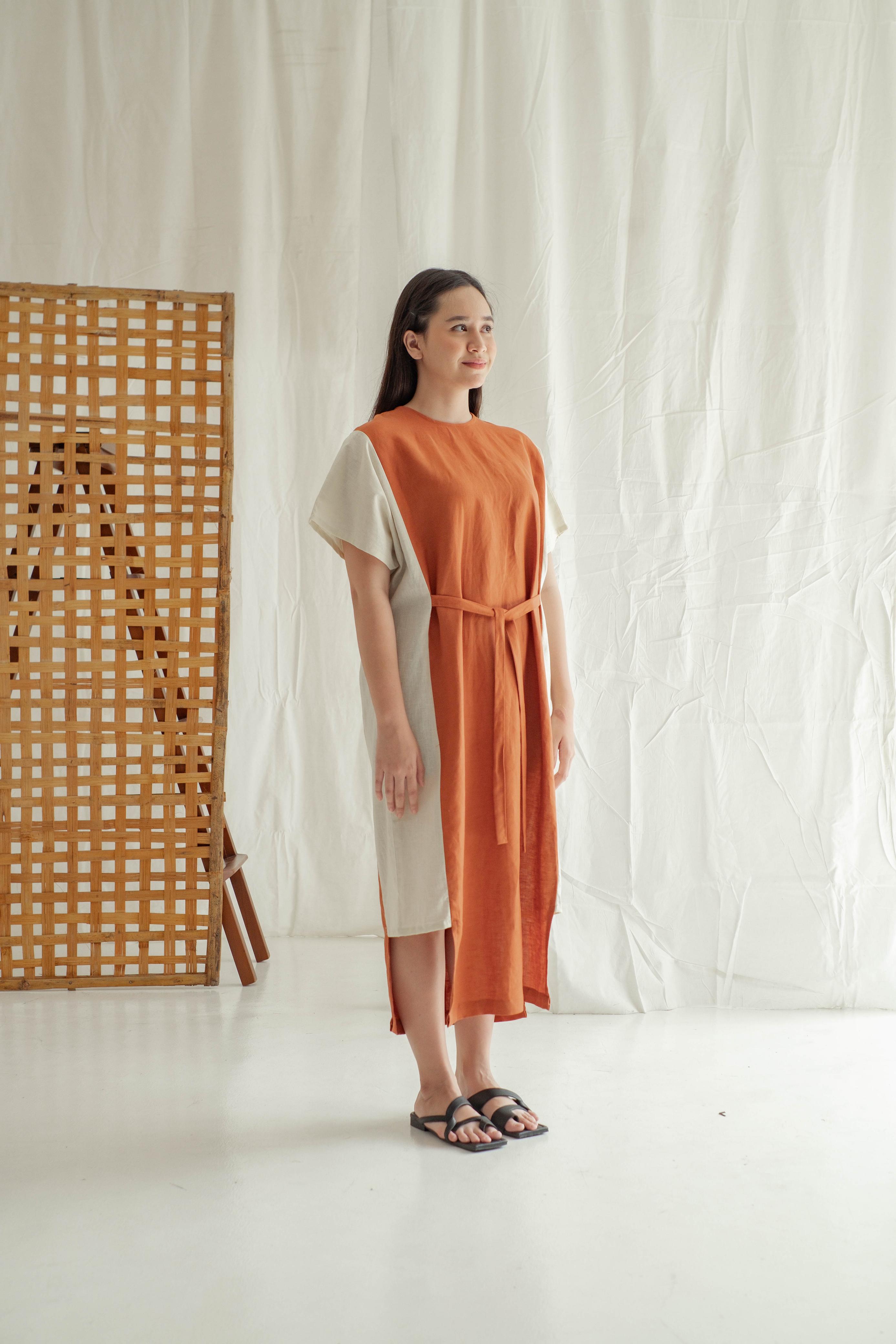 Two Tones Dress - Labuan Linen Wear