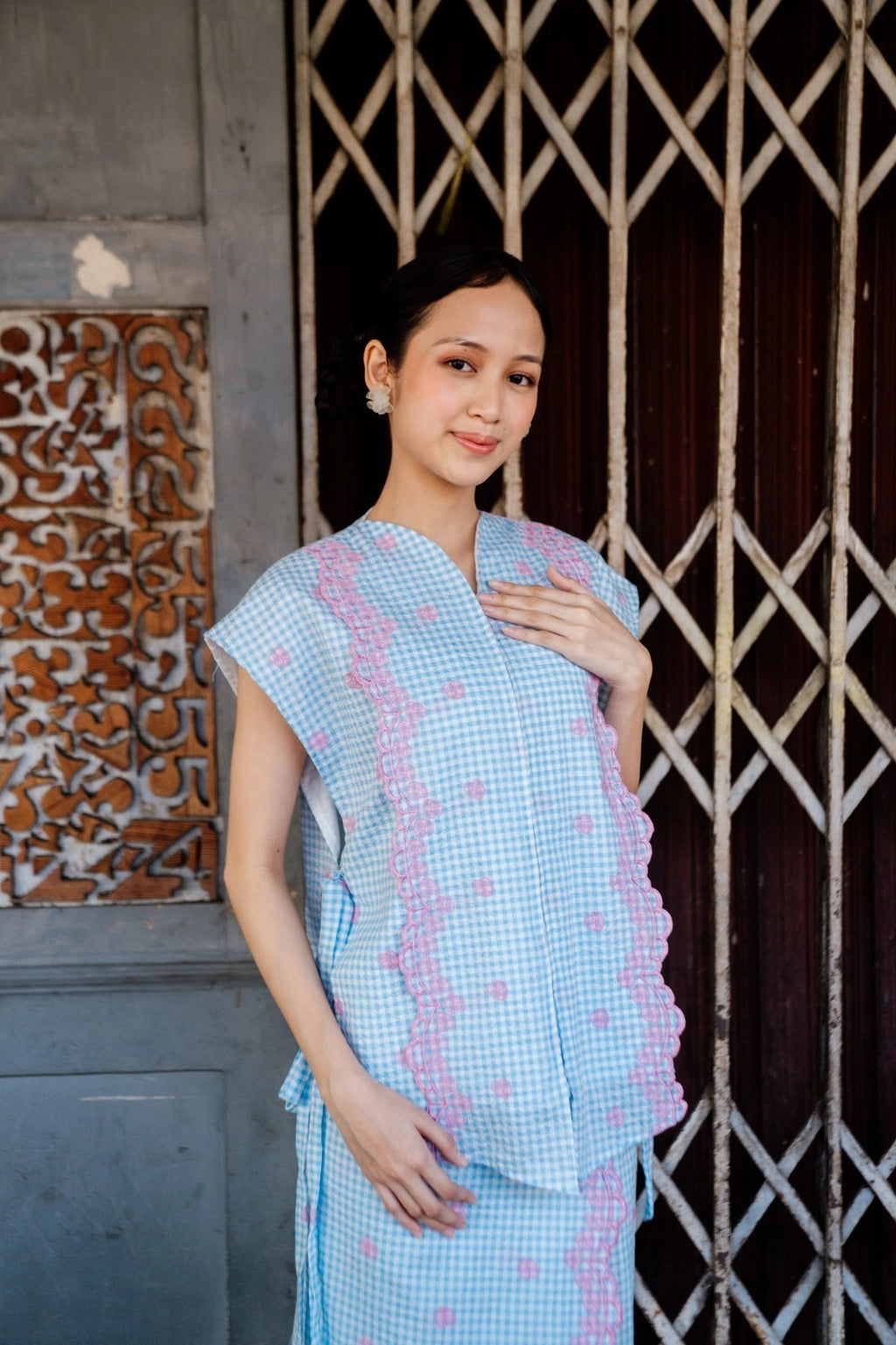 Ranggi Kebaya Vest Blue - Damakara