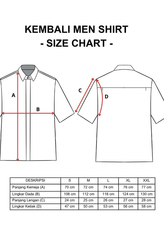 Kembali Men Shirt Shortsleeve Red - Damakara