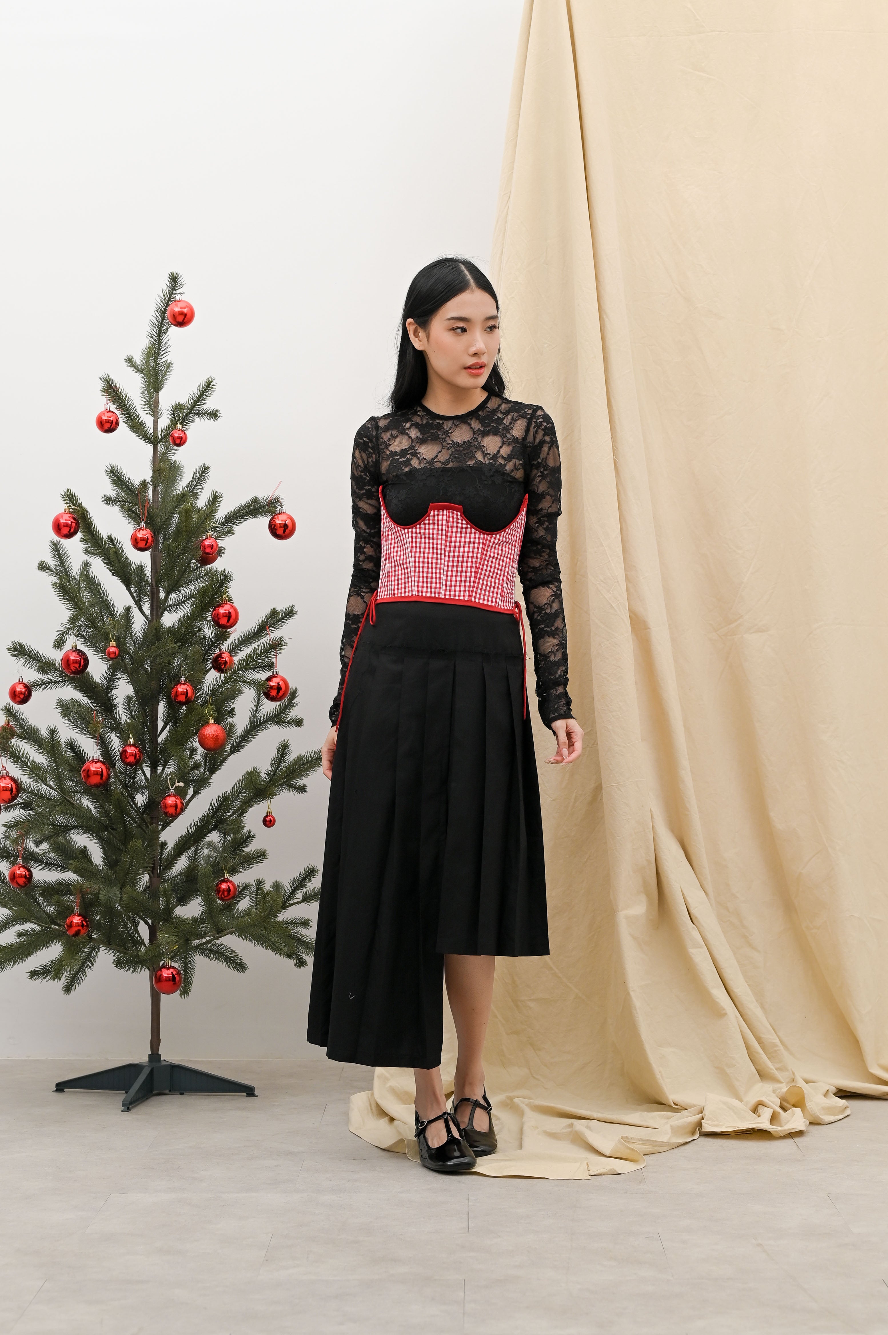 Aki Corset Red White - Alexalexa