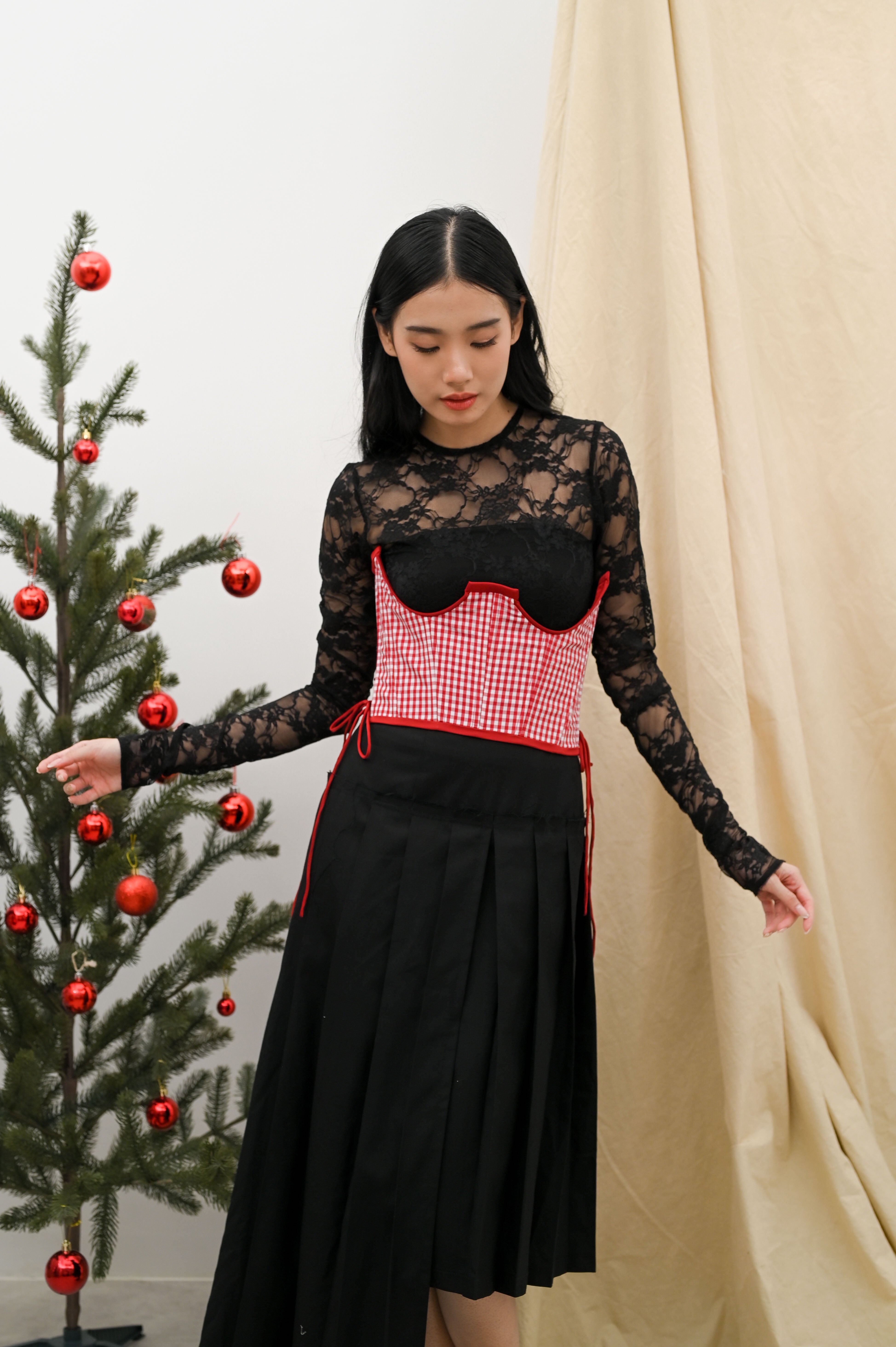 Aki Corset Red White - Alexalexa