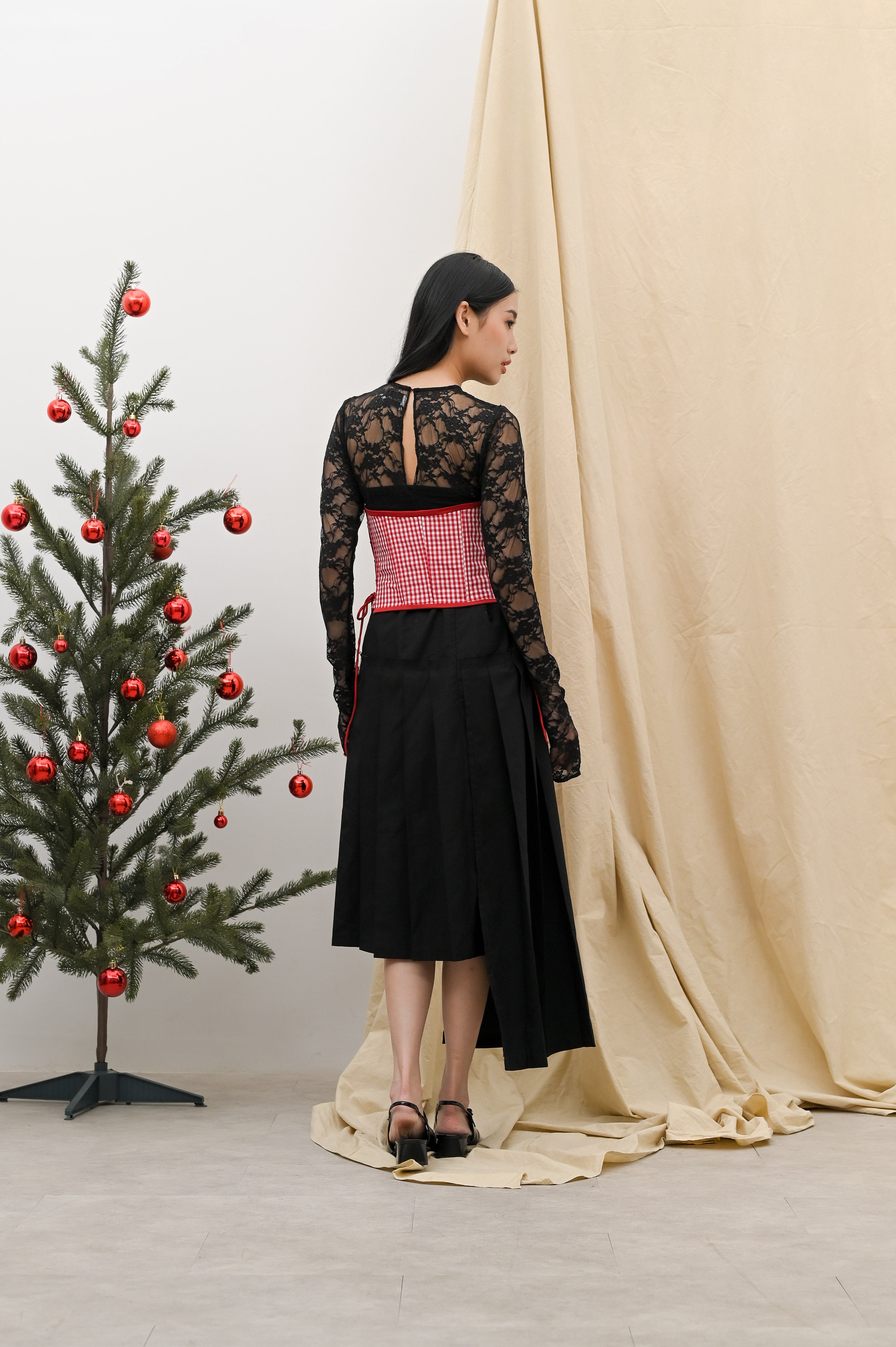 Aki Corset Red White - Alexalexa