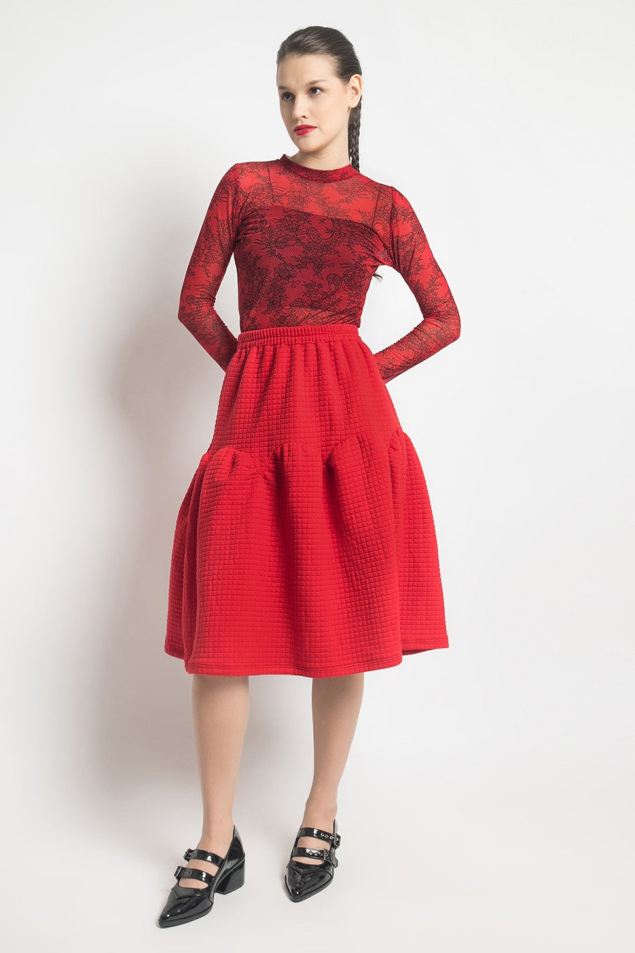​Quilted Skirt Red - Alexalexa