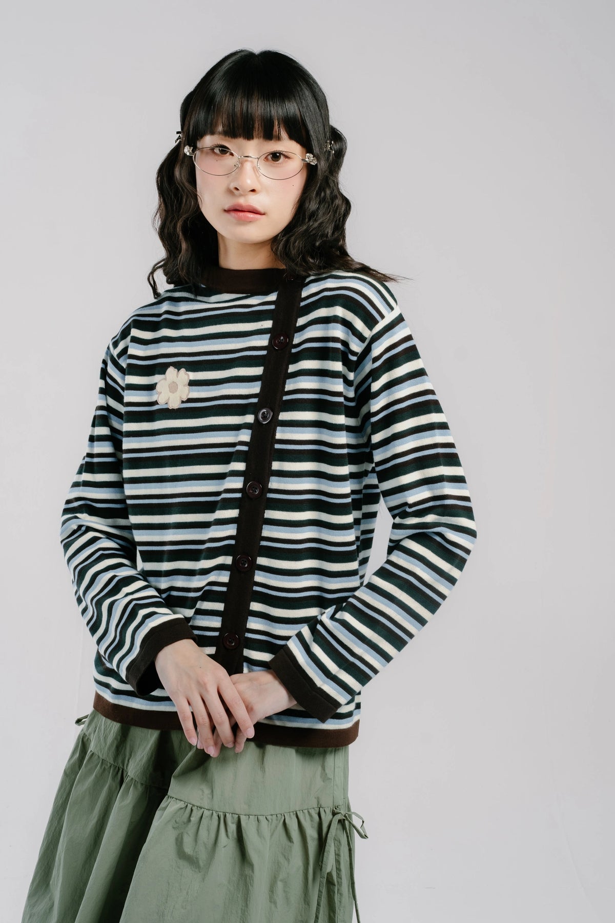 Mirai Stripe Knitwear Cardigan - Tome Ame