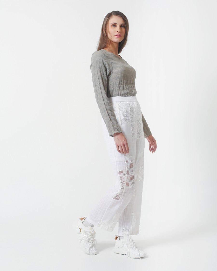 Agnes Lace Pants White - Alexalexa