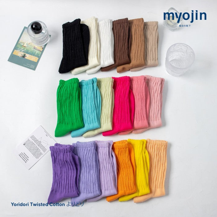 Yoridori Twisted Cotton Socks - Myojin