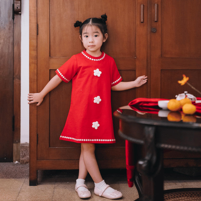 HGL Bambini - Hua Dress Red - Bambini Y Madre