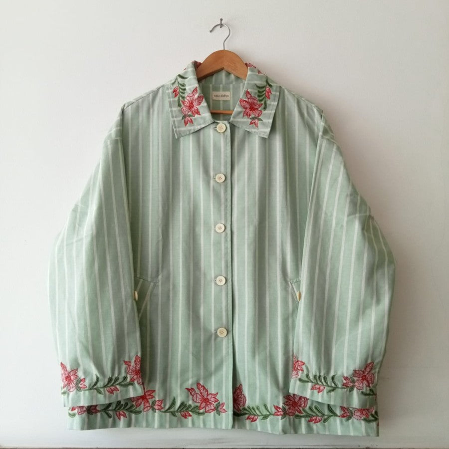 Barra Embroidery Long Sleeve Green - Toko Didiyo